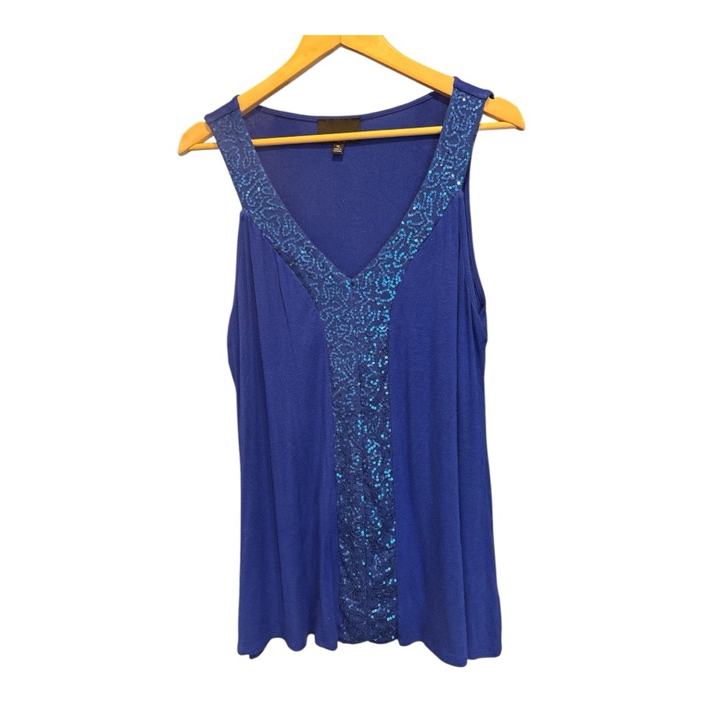 Cynthia Rowley Blue Sequin Tank Top